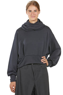 hip length sweatshirt, wide, in polyester fleece  - 381