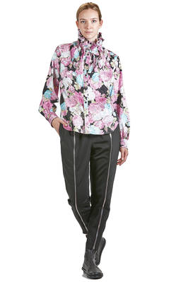hip length shirt in polyester brocade satin  - 381