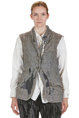 ARCHIVIO J. M. RIBOT - Men's Vest In Vintage Prince Of Wales Wool