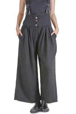 wide trousers, in slightly embossed gauze of virgin wool, lined in cotton  - 382
