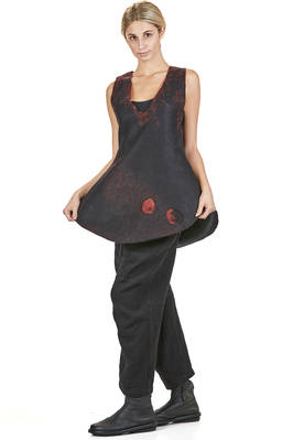 'sculpture' tunic with waistcoat in hand-made nuanced wool felt - AGOSTINA ZWILLING 