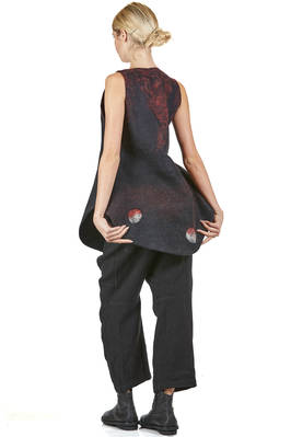 'sculpture' tunic with waistcoat in hand-made nuanced wool felt - AGOSTINA ZWILLING 