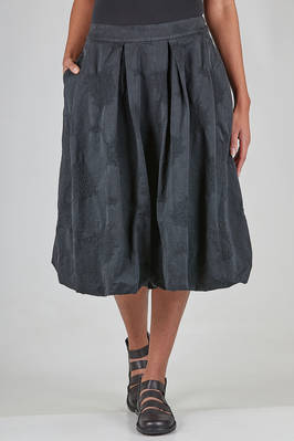 wide knee-length skirt in washed doubled cotton jacquard  - 378