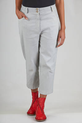 relaxed trousers in jeans-like washed cotton, hemp and elastane  - 378