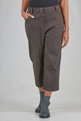 relaxed trousers in jeans-like washed cotton, hemp and elastane  - 378