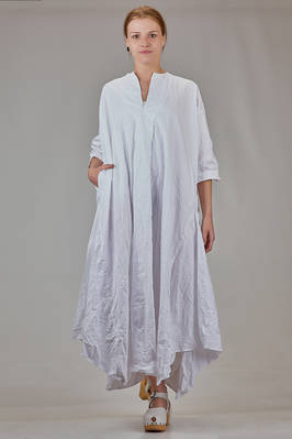 wide long dress washed in cotton sateen  - 195