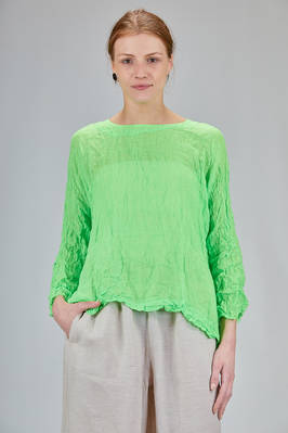 wide shirt, hip length, washed linen gauze  - 195