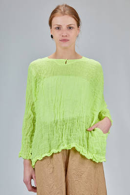 wide shirt, hip length, washed linen gauze  - 195