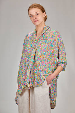 camicia lunga e ampia in liberty londinese di cotone lavato - DANIELA GREGIS 