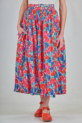 long and wide skirt in multicolor Londoner liberty washed cotton  - 195