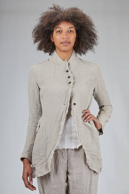 MARC LE BIHAN - Long, Tapered Jacket In Washed Linen Canvas :: Ivo