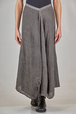 long wide skirt in washed flamed linen  - 163