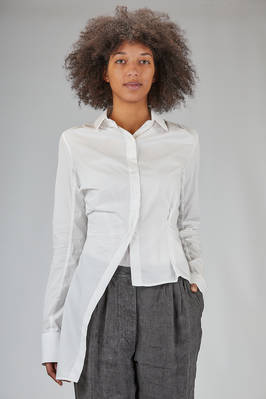 slim, asymmetrical shirt in cotton poplin  - 163