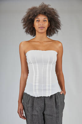 fitted strapless top in crinkled - froissé - polyamide, silk and elastane  - 163