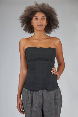 fitted strapless top in crinkled - froissé - polyamide, silk and elastane  - 163