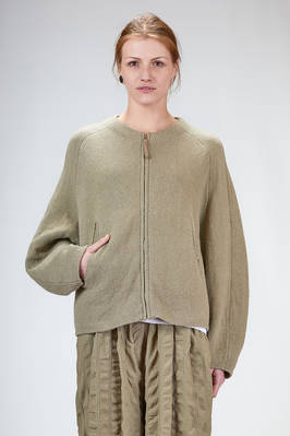 wide hip-length blouson in linen, cashmere, cotton and silk knit  - 227
