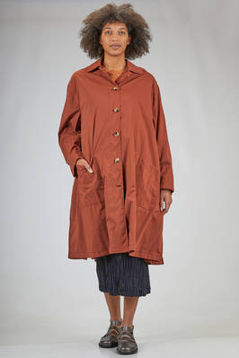 wide and long raincoat in cotton, polyamide and elastane  - 355