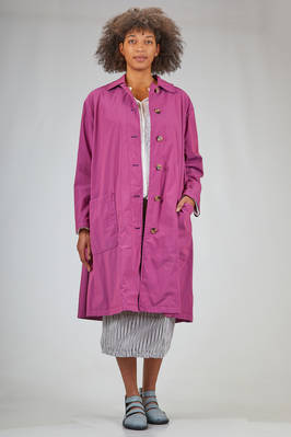 wide and long raincoat in cotton, polyamide and elastane  - 355