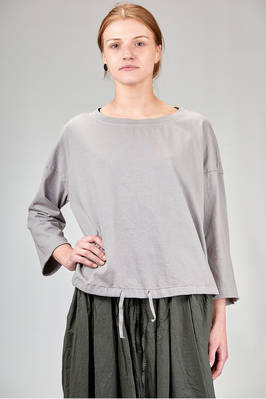 wide hip-length sweater in cotton jersey  - 370