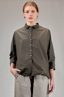 wide hip-length shirt in light washed cotton  - 370