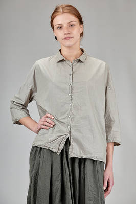 wide hip-length shirt in light washed cotton  - 370