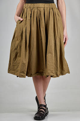 wide knee-length skirt in light washed cotton canvas  - 370