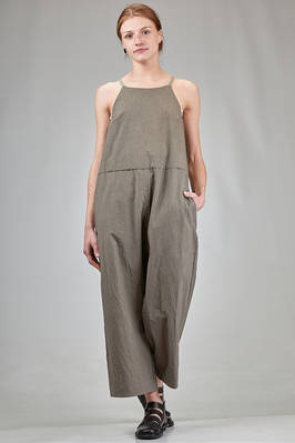 overall wide trousers in washed doubled cotton canvas  - 370