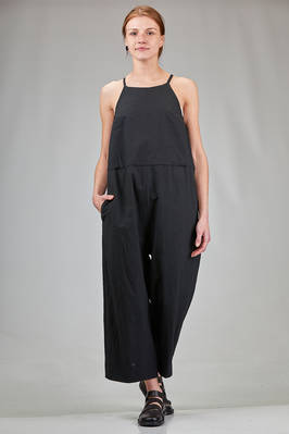 overall wide trousers in washed doubled cotton canvas  - 370