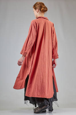 ATELIER SUPPAN - Long Wide Dust Coat In Flamed Hand-Dyed Linen