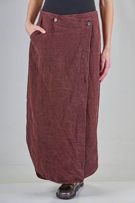 long flared skirt in hand dyed linen canvas  - 371