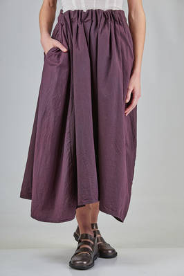 long wide asymmetrical skirt in light hand dyed cotton  - 371