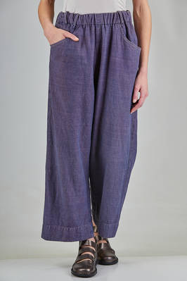 wide 5 pocket denim trousers in light hand dyed cotton  - 371