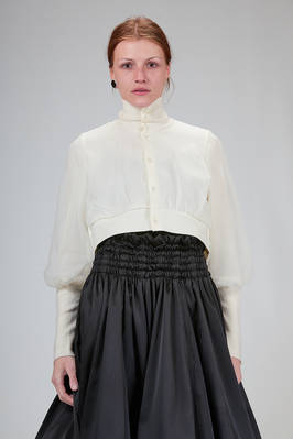 short bomber jacket in knitted wool and polyester tulle  - 381