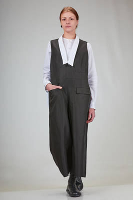 wide trouser dungarees in cotton and silk satin  - 381