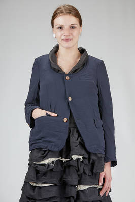 hip-length tapered jacket in Georgette polyester on polyester taffeta  - 157