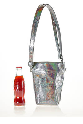 small vertical pocket bag in laminated and iridescent cowhide leather  - 273