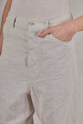 jeans 5 tasche in denim leggero di cotone e lino lavato - FORME D' EXPRESSION 