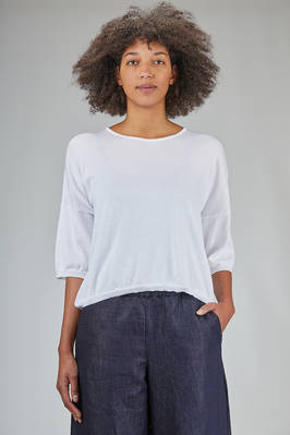 wide short sweater in stockinette stitch made of Japanese cotton  - 375
