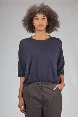 wide short sweater in stockinette stitch made of Japanese cotton  - 375