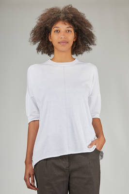 long relaxed sweater in hand-made organic cotton stockinette stitch  - 375