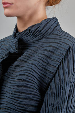 giacca lunga e ampia in froissé di carta tessile e nylon - SHU MORIYAMA 