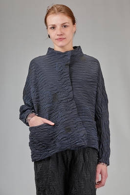 wide hip-length jacket in crinkled - froissé - cotton  - 123
