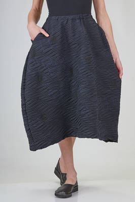 long and wide skirt in cotton and nylon froissé  - 123