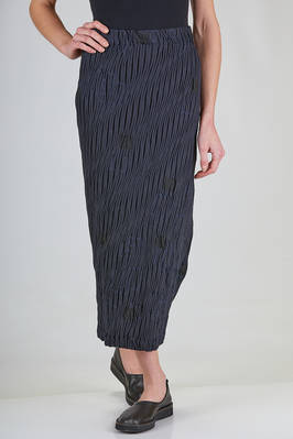 long straight skirt in cotton and nylon froissé  - 123
