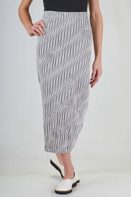long straight skirt in cotton and nylon froissé  - 123
