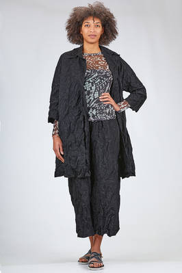 wide knee-length dust coat in crinkled polyester taffeta  - 364