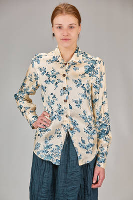 long slightly tapered shirt in vintage silk twill  - 382