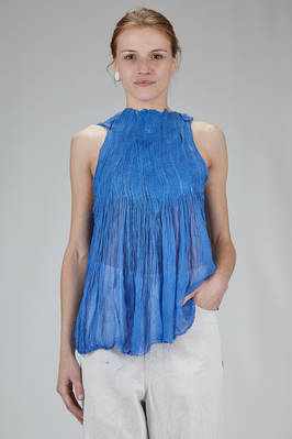 wide hip-length top in hand-made nuno-felt in cashmere and silk  - 379