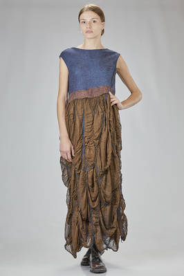 long and wide dress in merino wool, beech, and silk nuno-felt  - 379