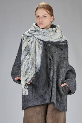 long and wide scarf, in lightweight gauze with faded inserts of nuno-felt merino wool and silk  - 379